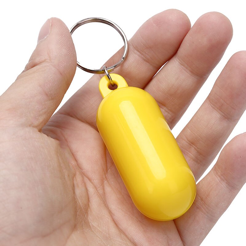Kayak Floating Keyring Fender Buoyant Key Ring Marine Sailing Boat Float Canal Keychain Yellow/White Color