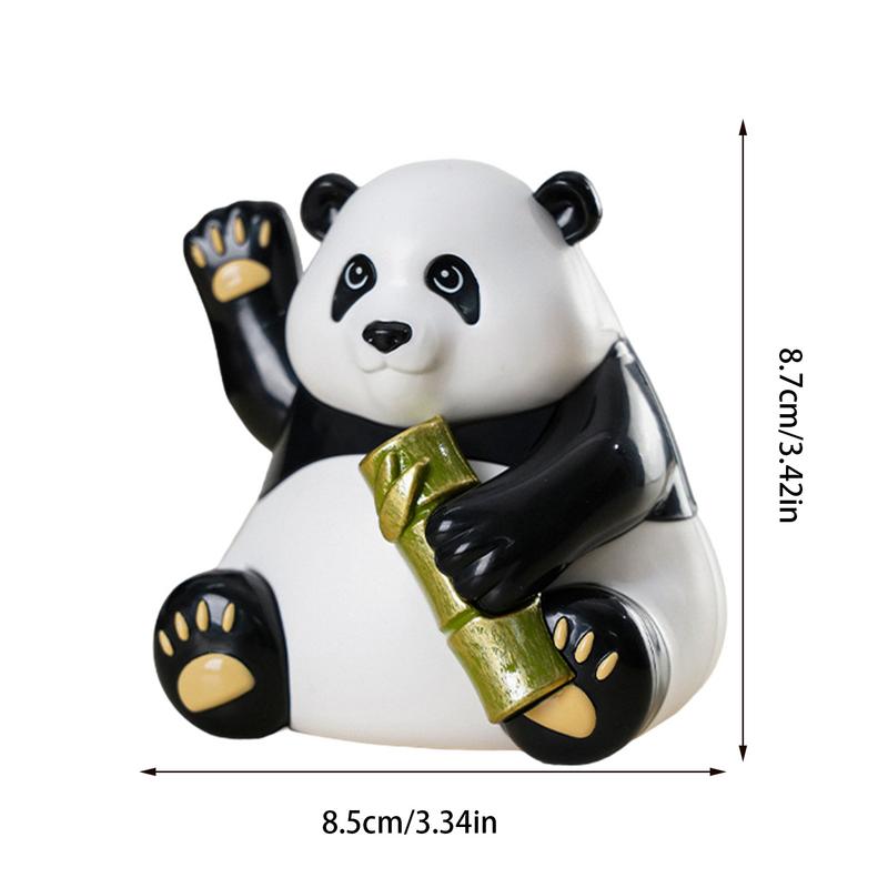 Panda-Figuren, niedlicher Karikatur-Panda-Bär, Solarspielzeug, Armaturenbrett-Figuren, Schreibtisch-Schaukel-Statuen, Panda-Schreibtisch-Zubehör, Bommel-Tänzerin