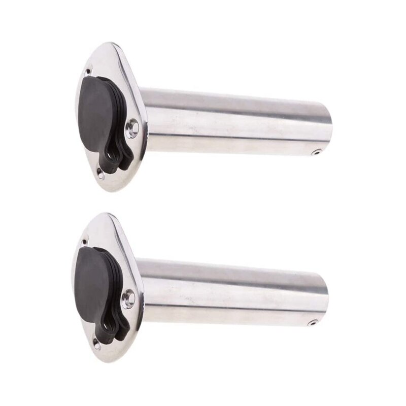 2Pcs Stainless Steel 316 Boat Fishing Rod Holder Flush Mount Rod Pod