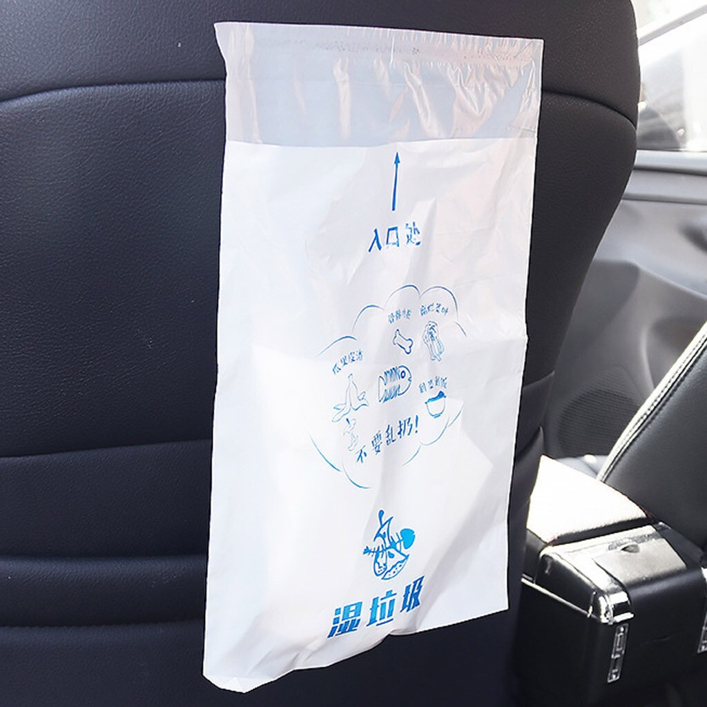 40PCS Car Trash Bag Disposable With a Strong Sticky Strip Portable Rubbish Bag Car Trash Bag Garbage Rubbish Disposable Bag: Blue