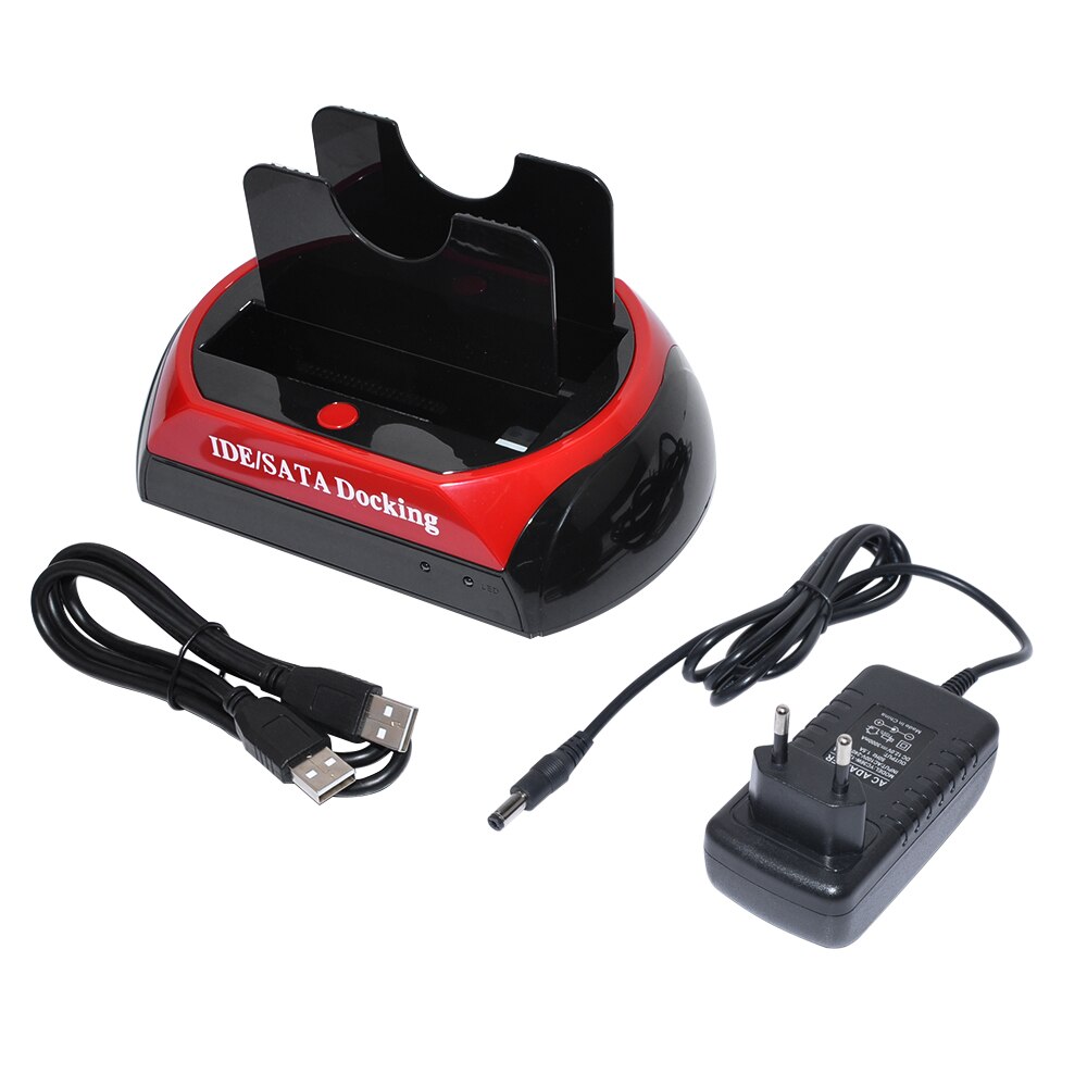 Caja de disco duro HDD IDE de 3,5 pulgadas, carcasa de disco duro de 2TB para ordenador portátil, USB 2,0/Tipo C a 2 SATA de 2,5 ''y 3,5''