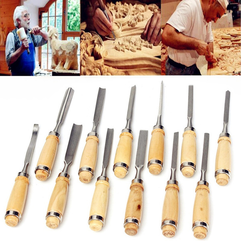 Carving Chisel Sharp Woodworking Tools Carrying Case Manual Wood Carving Hand Tools Set For Carpenters