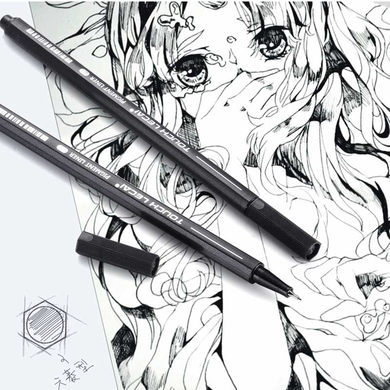 Bolígrafo Pigma micron de color negro, perfilador de delineador, rotuladores de dibujo a prueba de decoloración, suministros de arte, Manga, cepillo de escritura de cómic