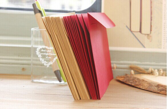 10 st röd kraft svart kuvert blankt brevpapper multifunktionskort inbjudningskuvert för kontor skolpapper 16 x 11cm