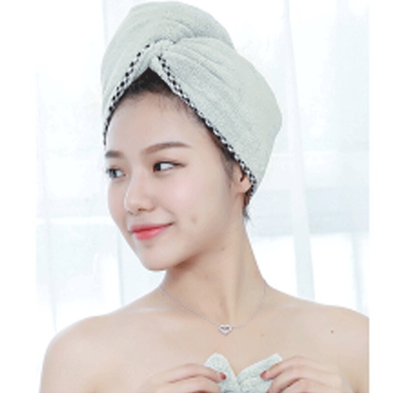 Nyeste mikrofiber hår pakke inn håndkle lue turban vri hurtigtørkende tørr lokk dame dårlig spa: Grønn
