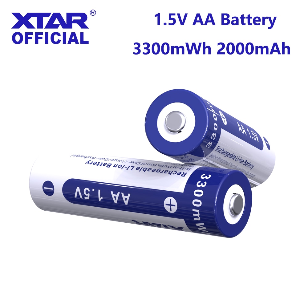 Xtar 4/8 pces aa bateria 1.5v 3300mwh bateria recarregável baterias de íon-lítio 1.5v 2a estável forte potência 2.3h carregamento rápido
