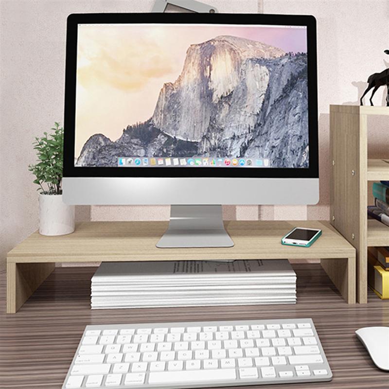 Multi-function Desktop Monitor Stand Computer Screen Riser Thicken Board Rack Laptop Stand Desktop Notebook TV Shelf (White)