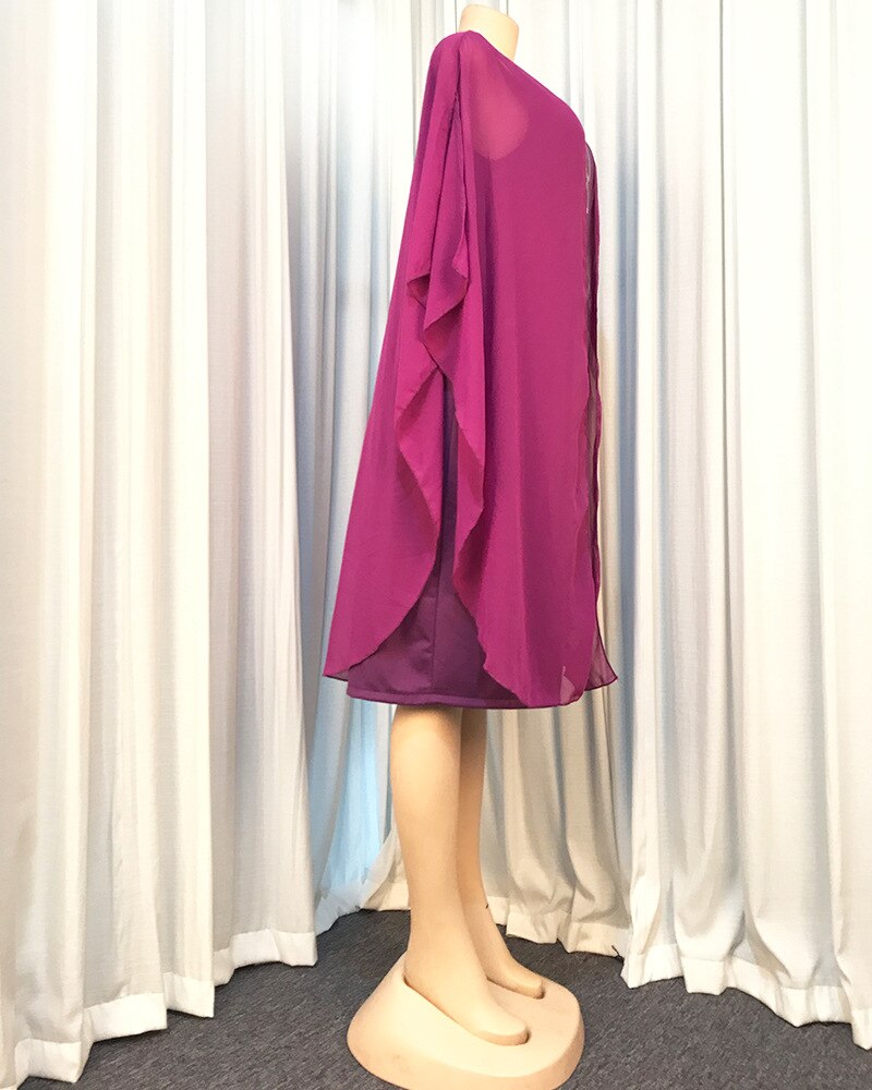 Sommer afrikanske kvinder lilla farve plus size kjole l -3xl