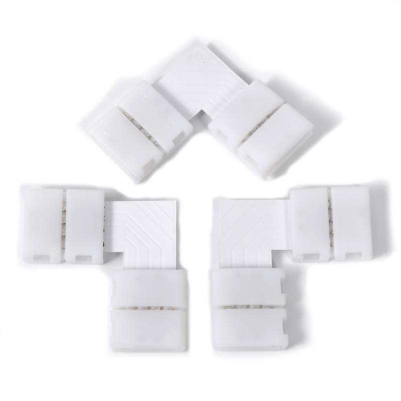 4pin Soldeerloze Clip-On Connector 10 Mm Voor 5050 Led Strip Licht L-Vorm Cn Handige Adapter