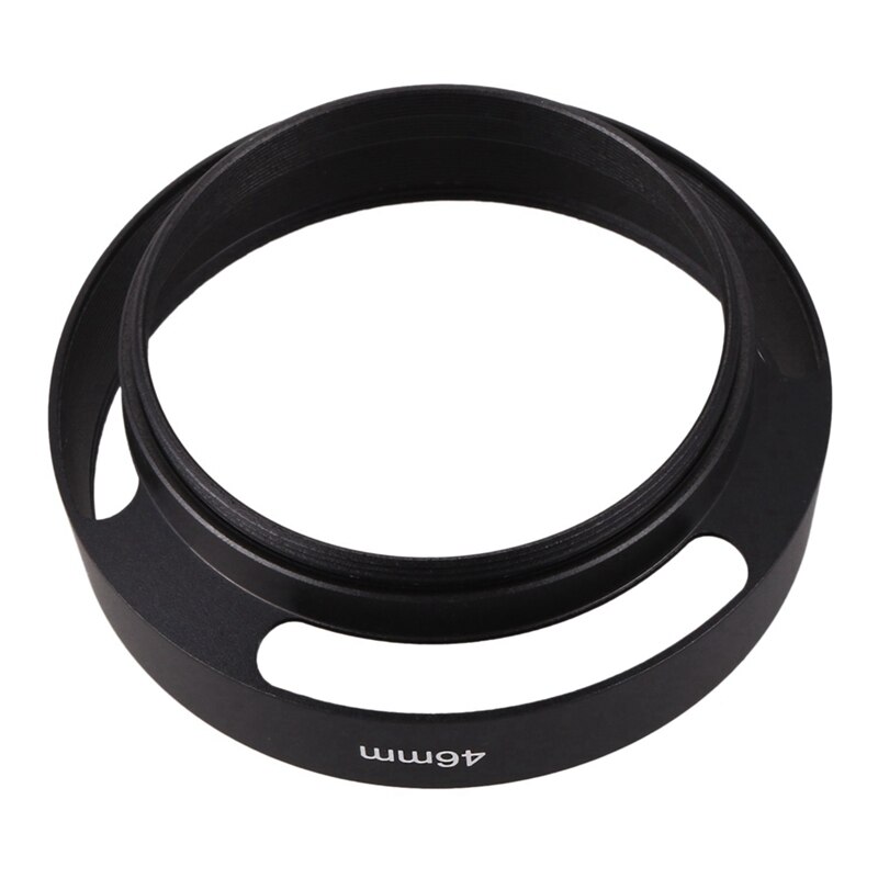 1 Set 58Mm Lens Cap With Lens Cap Leash Hole Bundle &amp; 1 Pcs Black 46Mm Metal Lens Hood