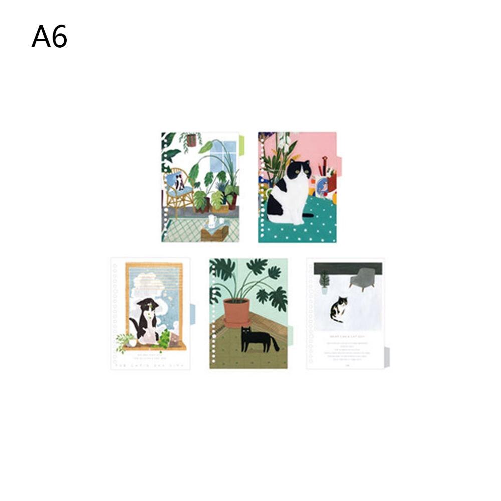 1Set Fresh Diary Paper Binders A5 A6 Loose Leaf Notebook Divider Index Separator B36C: A6 Pattern A