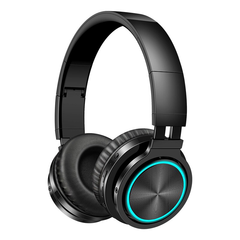 Picun trådlösa hörlurar stark bas bluetooth headset brusreducerande bluetooth hörlurar låg fördröjning hörlurar för speltelefon: Svart