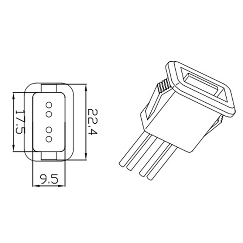 Conector hembra del puerto de carga USB2.0 del conector de alimentación USB 2.0 con el zócalo del cargador USB del cable