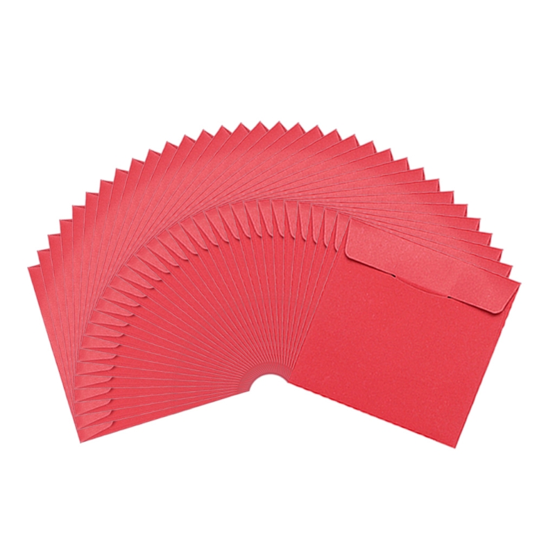 30Pcs Disc Kraft Papier Karton Enveloppen Papier Opslag Houder Covers Anti-Statische Container Disc Organizer 95AF: Rood