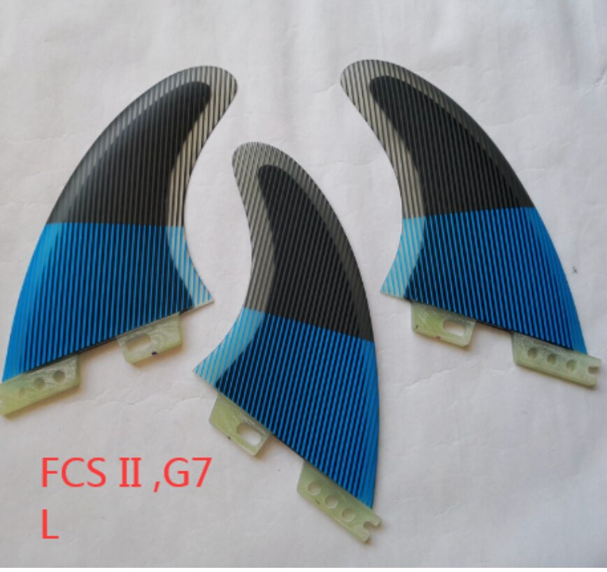 Tri Set surfboard fins Line yellow blue Surf Fin G7 G5 FCS II 2 Surfing Fins SURF FOIL: A fcs 2 L