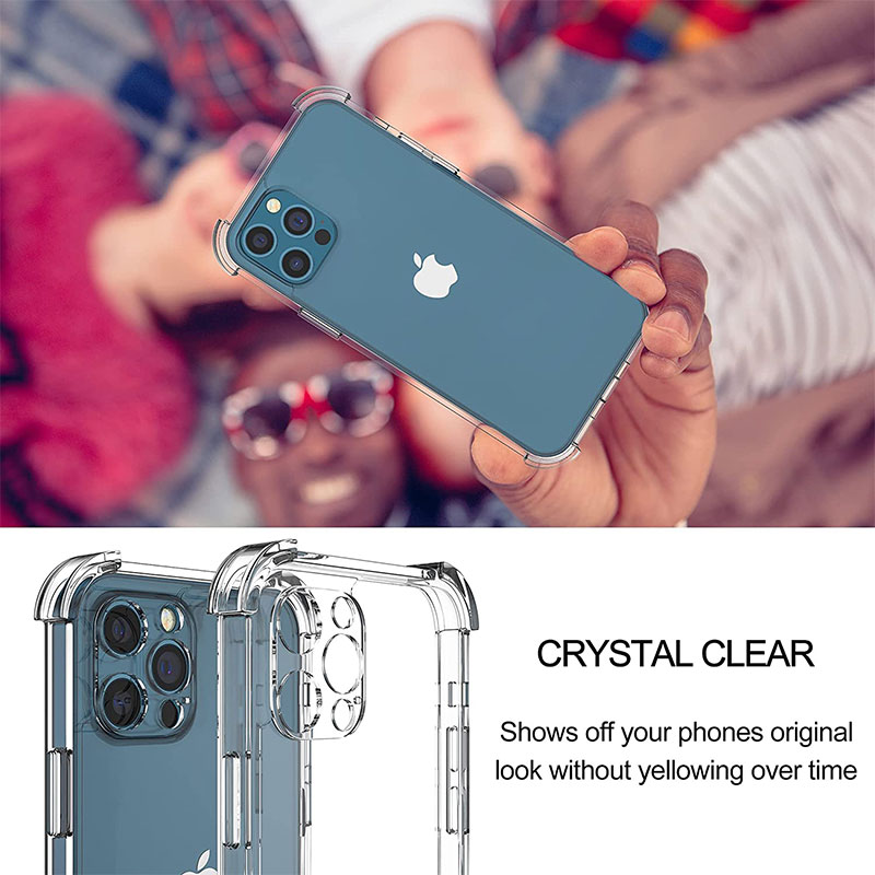 Funda de teléfono de silicona gruesa a prueba de golpes para iPhone 14 13 12 11 Pro Max Mini X XS XR 8 7 6 Plus SE2 funda protectora de lente contraportada
