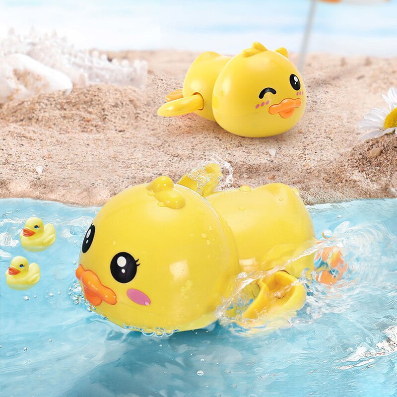 Summer Bathroom Bath Shower Baby Clockwork Swimming Children Play Water Cute Little Duck Bathing Bathtub Toys For Kid