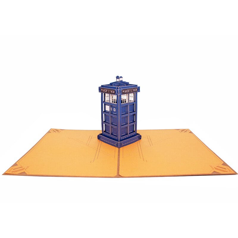 Ait onnittelukortti tardis puhelinkoppi käsintehty 3d taitettavaa pop-up postikorttia: Default Title