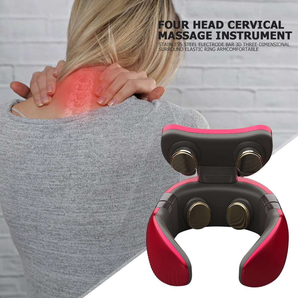 Usb Opladen 4D Magnetische Therapie Elektrische Nek Massager Cervicale Stimulator Pijnbestrijding Tool Gezondheidszorg Massage Machine