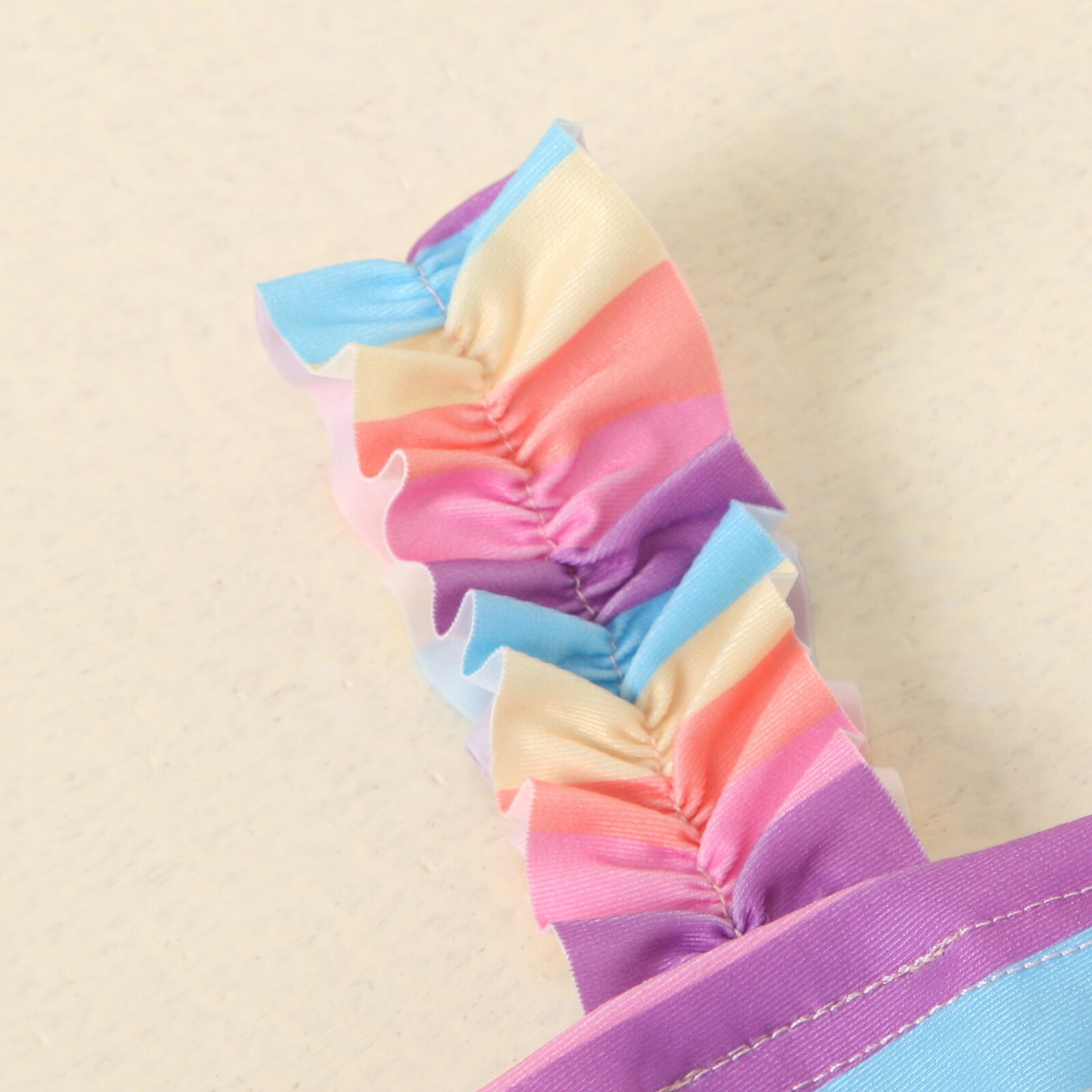 Babyhug Flutter Sleeves  Two Way Stretch Fabric  V Cut Swimsuit Rainbow Print - Multicolour