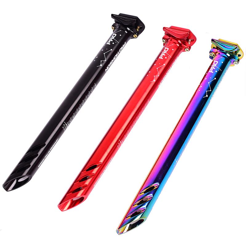 Tige de selle de vélo pleine CNC colorée DH XC vtt vélo de route tige de selle 27.2/30.8/31.6mm * 380mm VTT tige de selle arc-en-ciel