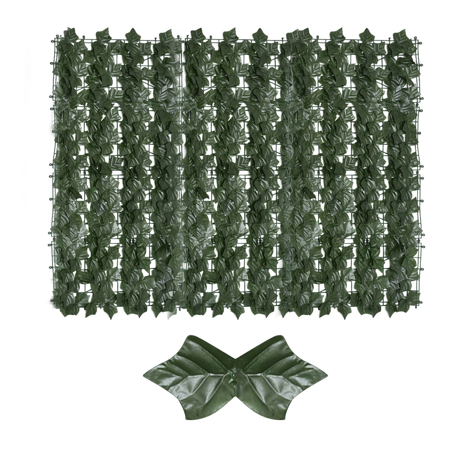 Artificial Green Ivy Leaf Screening Rolls Privacy Fence Screen Hedges Hanging Garland Private Balcony Garden Wall Decoration: 0.5x1m Dark