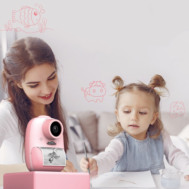 2600W Kids Instant Camera Dual Lens with 2 Inch LED Sn Fill Light Video Children Outdoor DIY Sticker Photo