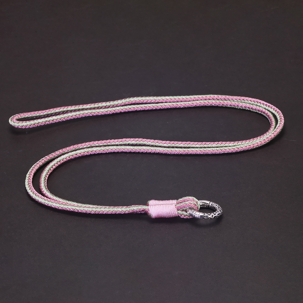 3mm geflochtene Baumwoll schnur Kette Männer Frauen 925 Sterling Silber Verschluss hohle runde Seil Halskette Schmuck Zubehör: Blau / 60cm