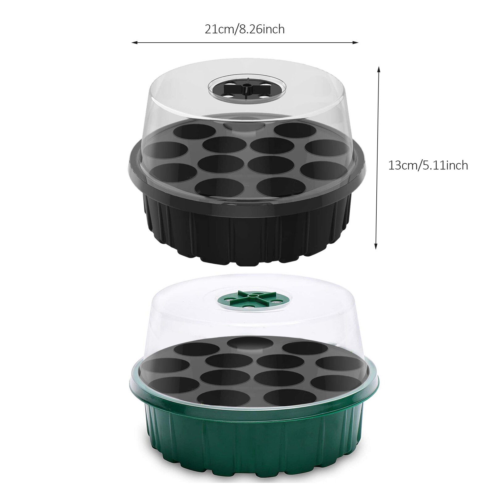 Seed Tray Freely Adjustable Humidity, A Miniature Seedling Tray Round Cover Greenhouse Startup Disk for Seed Growth Reproduction