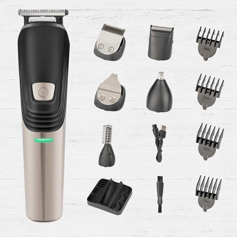 6 in 1 Hair Clippers Kit Men Beard Trimmer Barber Grooming Cordless