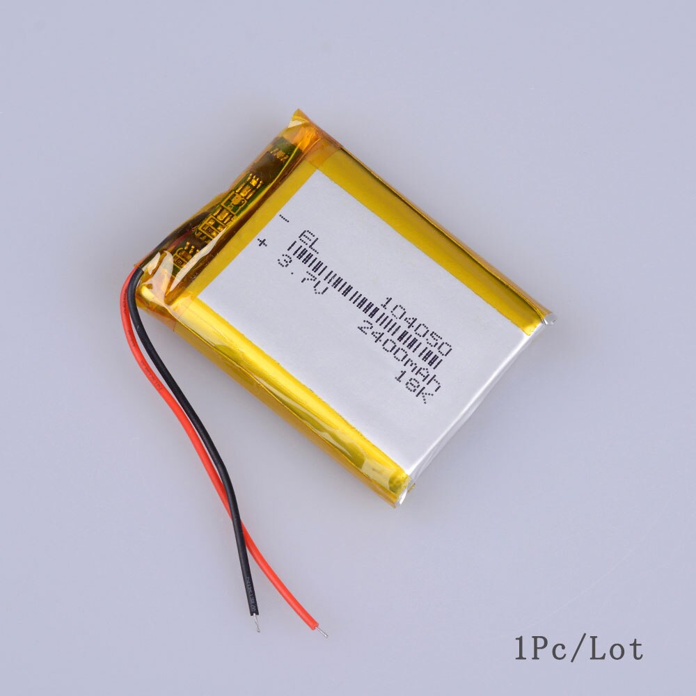 Batterie li-po Rechargeable 3.7V 2400mAh, Lithium polymère 104050, cellules li-ion pour GPS MP3 MP4, enregistreur de conduite: 1PC