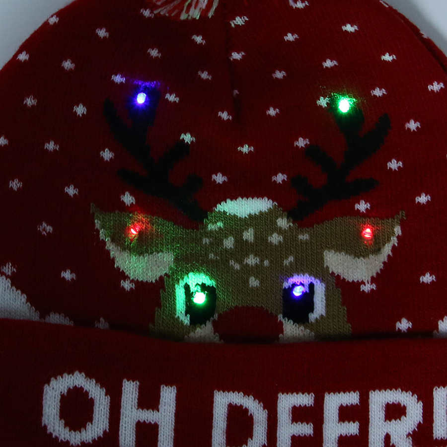 Led ljus upp hatt färgglada ljus stickad tröja mössa xmas jul mössa mössa stickad för unisex barn baby pojkar flickor