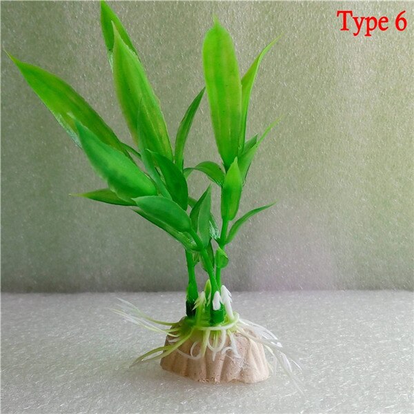 1 stk plastik akvarieplanter plantas kunstige vidunder fisk plante tilbehør akvarie ornament indretning: Type 6