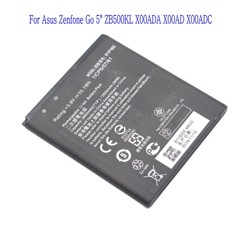 1x2660 mAh Bateria de Substituição Para ASUS Zenfone B11P1602 Ir 5 "ZB500KL X00AD X00ADC X00ADA Baterias