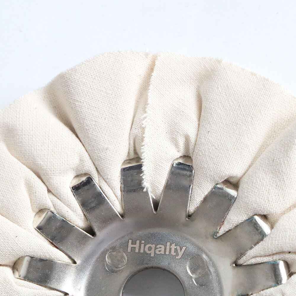 Hiqalty 5inch Airway Buffing Grinding Wheel White Cotton 125*16mm Metal Polishing Abrasive Wheels for Power-operated Grinders