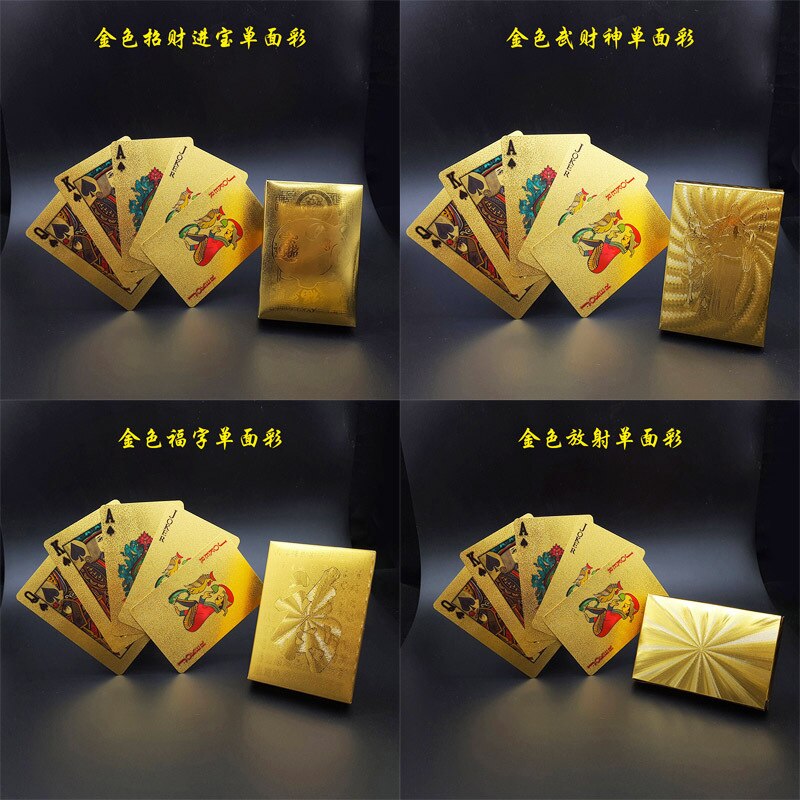 Heißer Spielkarten Mit 24K Gold Blatt Dollar Volle Deck Poker Spiel einstellen Kunststoff Magie Karte Wasserdichte Karten baralho Spiel