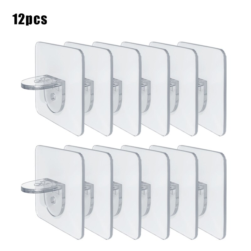 4/8/12pcs Shelf Support Hooks Adhesive Shelf Support Pegs Closet Cabinet Shelf Support Clips Wall Hanger for Kitchen Bathroom: 6x6cm / 12pcs
