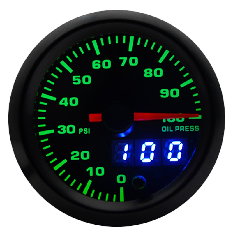 2 "52mm 7 colores LED Auto presión de aceite 0-100 PSI medidor de presión de aceite analógico/Digital doble pantalla medidor de coche