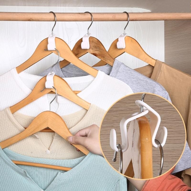 Ganchos conectores para colgar ropa, organizador de armario, Clip de ahorro de espacio, Perchero de almacenamiento para armario y dormitorio, 6/12/24 Uds.