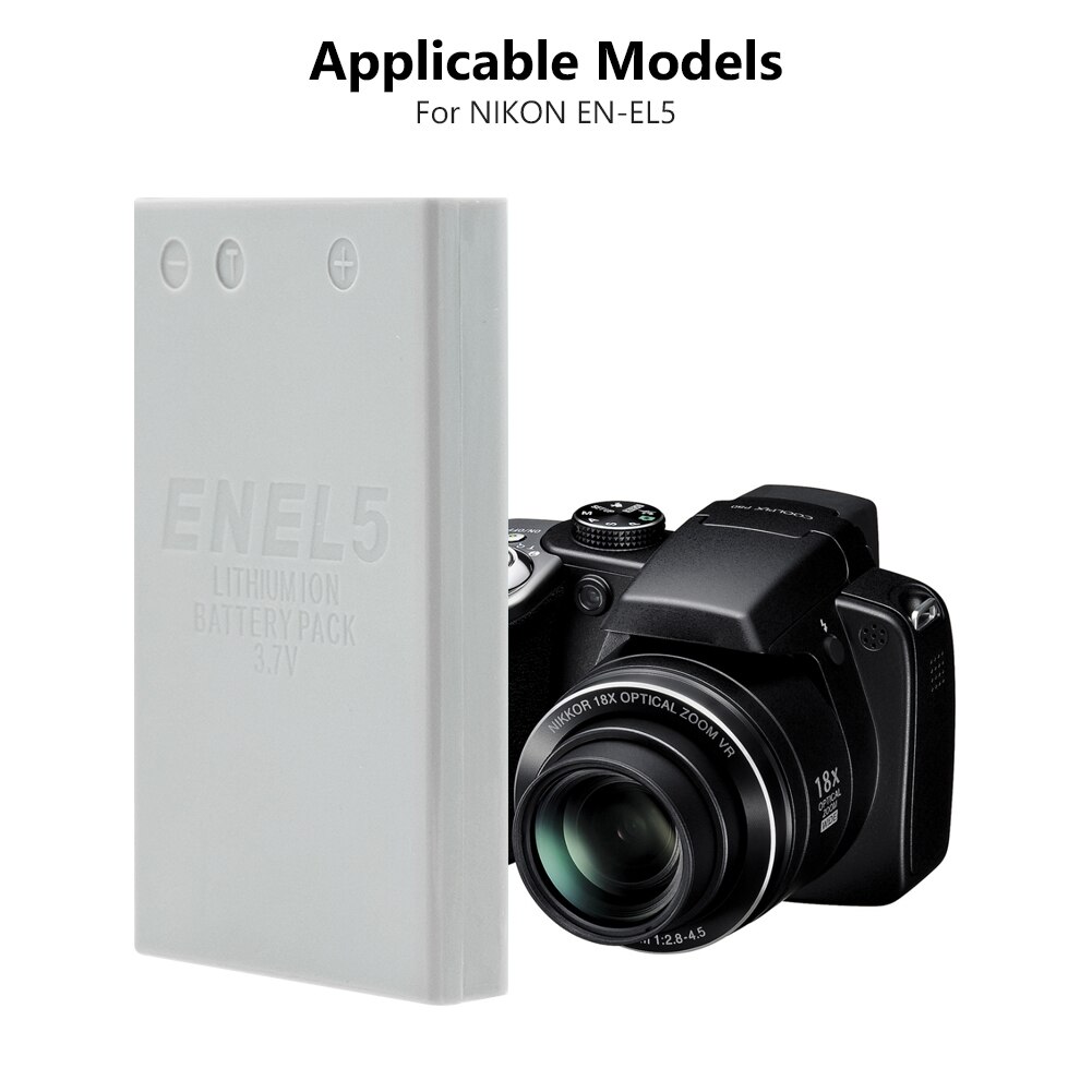 1/2 Pcs 3.7V EN-EL5 1150mAh Li-ion Lithium Battery For Nikon Coolpix P4 P5000 P5100 P6000 P80 P90 P100 P500 P510 P520 P530 S10