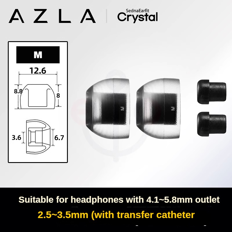 AZLA SednaEarfit Crystal LSR Ear Tips for In-Ear Earphones IEMs Hifi Anti-germ Eartips: 3XS / SKY BLUE