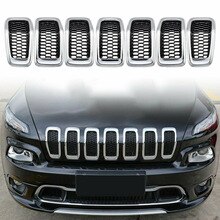 7Pcs Grill Insert Voor Jeep Cherokee Honingraat Mesh Chrome Trim Abs Vervangende Onderdelen Nuttig