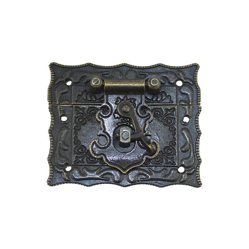 Antik messing trækasse hasp vintage stil dekorative smykkeskrin kuffert hasp låsekrog møbler spænde lås lås: M