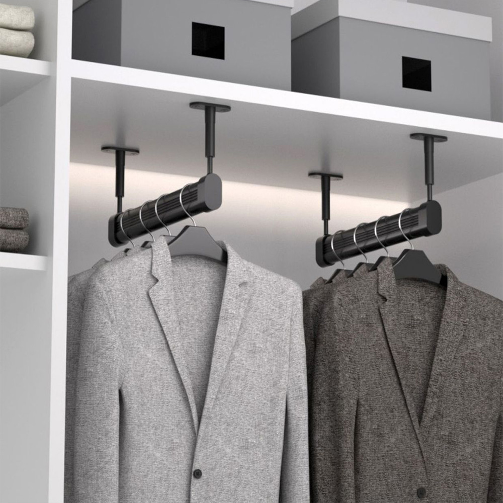 Hanging Rod Closet Pole For Laundry Room, Hanger Wardrobe Accessories Closet Tube Wall Hanging Clothes Rail for Hanging Clothes