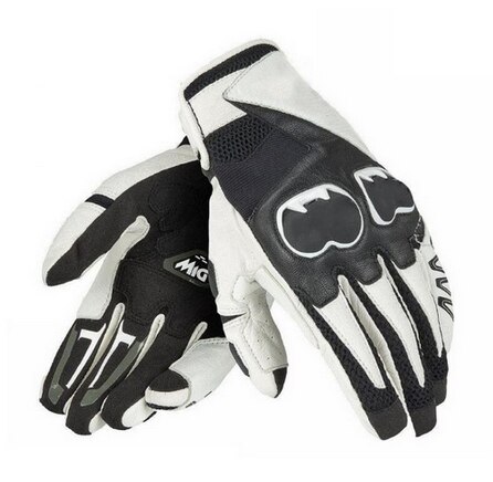 Dain Mig C2 Racing Short Gloves Motorcycle Road Gloves Racing Glove Motorbike Glove: Black White / XL