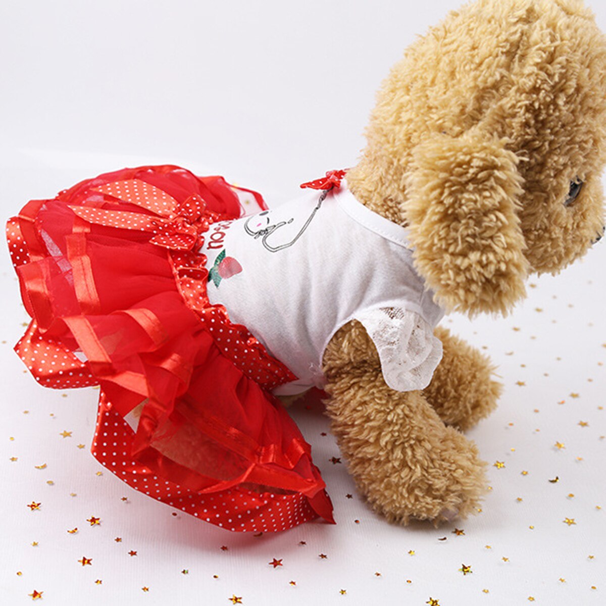 Vestido con falda y tutú para perros y gatos pequeños, ropa para cachorros,