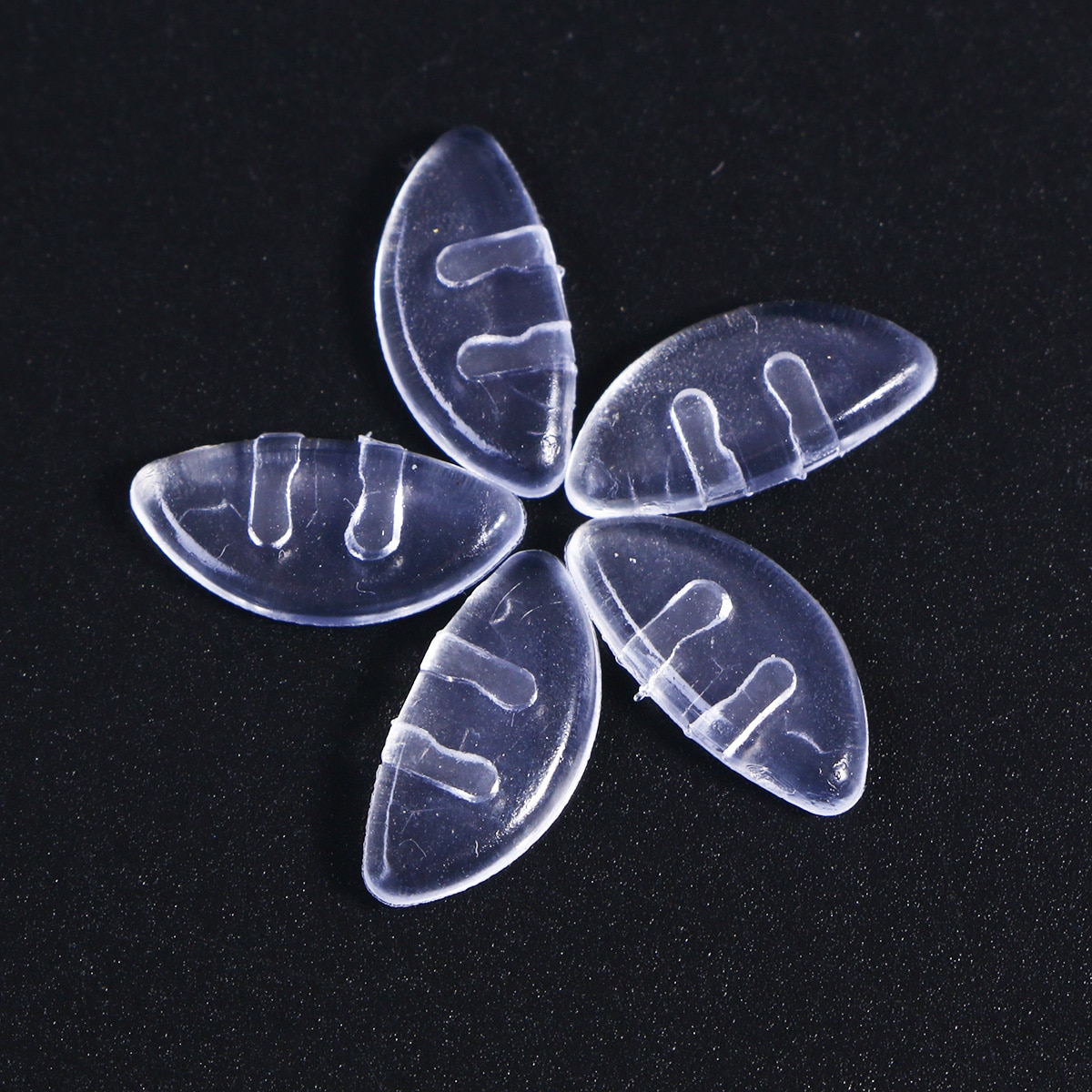 10 Pairs of Silicone Bridge Nose Pad Anti-slip Push-In Soft Silicone Nose Pads for Eyeglasses Glasses (Transparent)