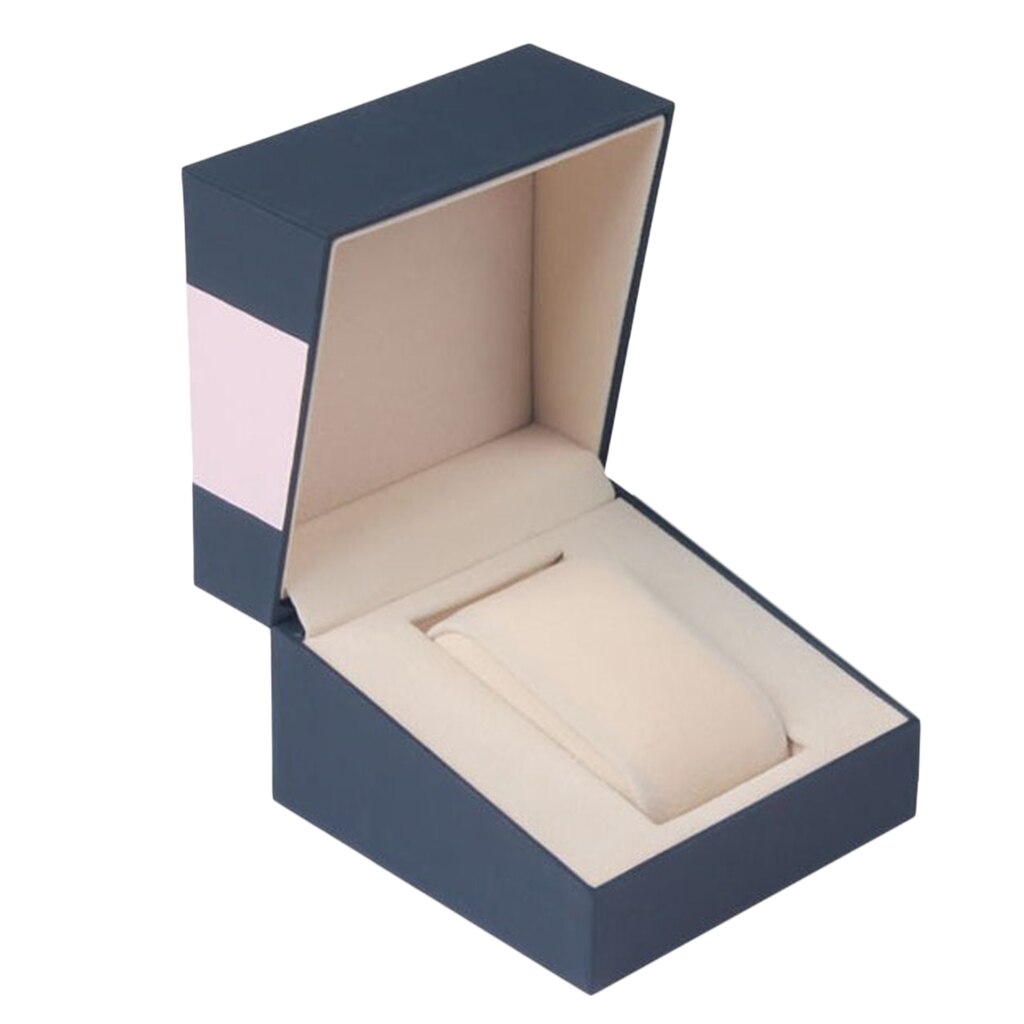 Single Slot Massief Houten Horloge Doos Houten Horloge Vitrine Organizer, 100X100X70Mm: Pink Ribbon