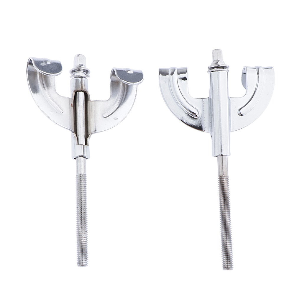 Bass drum klauwhaak 2 stuks ijzeren drum klauwhaak voor bass drum onderdelen accessoires, zilver, met spanstangen , 4.21 inch *2.36 inch