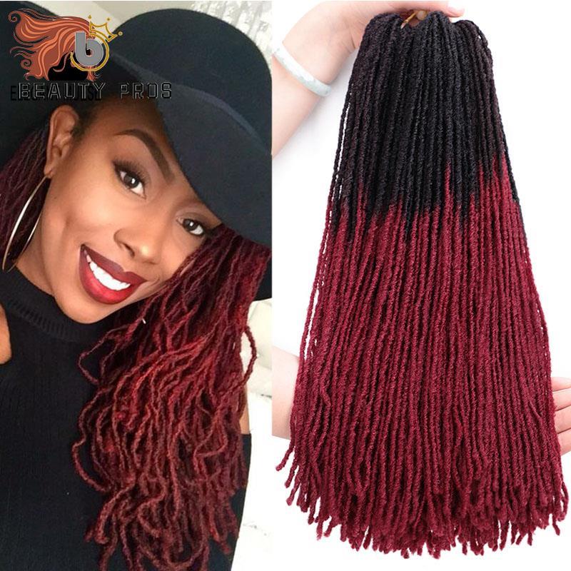BEAUTY PROS Sister Locks-trenzas de ganchillo con degradado Dreadlocs, 18 pulgadas, pelo trenzado sintético Dread Loc para mujer: TBug
